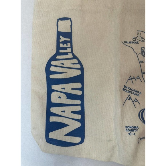 Maptote Napa Valley CA Double Wine Bottle Two Compartment Tote Bag Made in USA - Picture 2 of 12